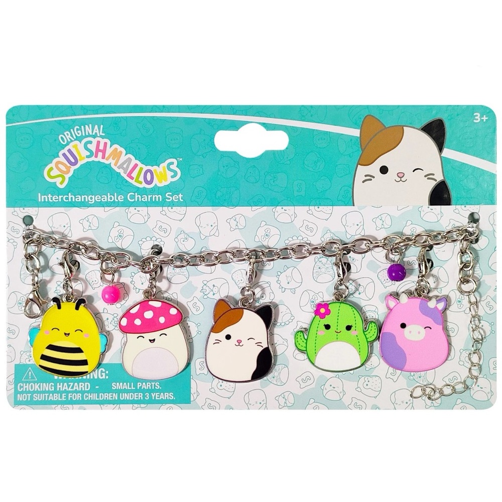 New Squishmallows Interchangeable Charm Bracelet- Malcolm, Patty, Cam, Sunny …